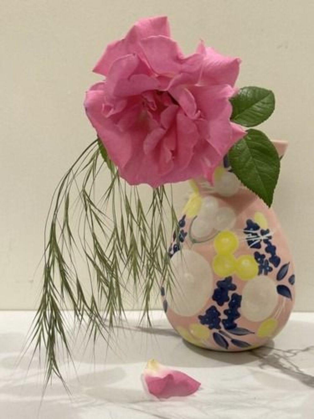 Anthropologie Carmo Floral Uniquely Textured Finish Handcrafted Stoneware Vase